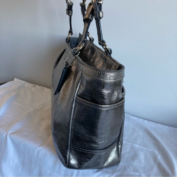 COACH Silver Metallic Gallery Tote Shoulder Bag 17721 - Picture 2 of 9
